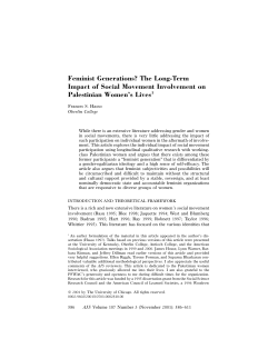 Feminist Generations? The Long-Term Impact of Social Movement