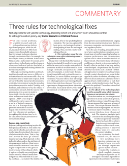 Three rules for technological fixes COMMENTARY