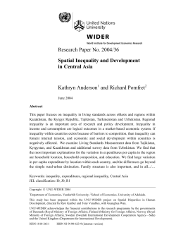 Spatial inequality and development in Central Asia