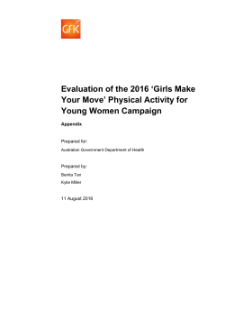 Evaluation of the 2016 `Girls Make Your Move` Physical Activity for
