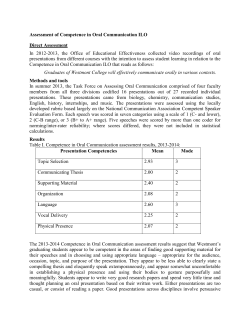Assessment of Competence in Oral Communication ILO Direct