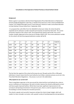 Consultation on the Expansion of School Premises at Great Denham