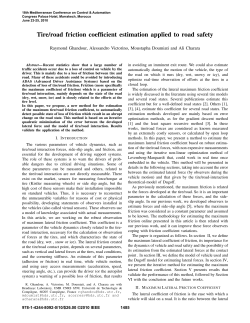 Tire/road Friction Coefficient Estimation Applied to - GIPSA-Lab