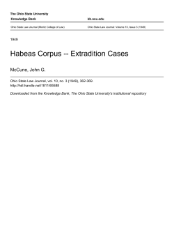 Habeas Corpus -- Extradition Cases - Knowledge Bank
