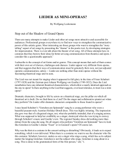 lieder as mini-operas? - Lied Austria International