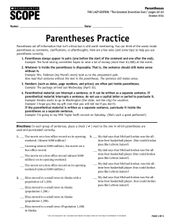 Parentheses Practice