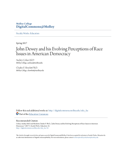 John Dewey and his Evolving Perceptions of Race Issues in
