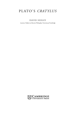 PLATO`S CRATYLUS
