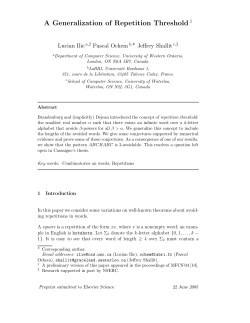 A Generalization of Repetition Threshold