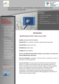 Qualifications Pack &ndash; Voice Over Artist