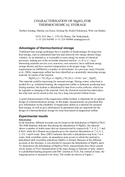 CHARACTERISATION OF MgSO4 FOR THERMOCHEMICAL