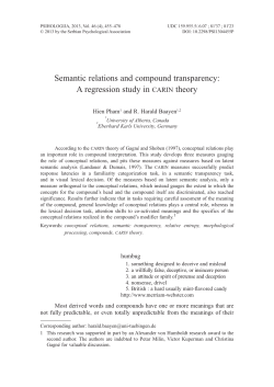 Semantic relations and compound transparency: A regression study