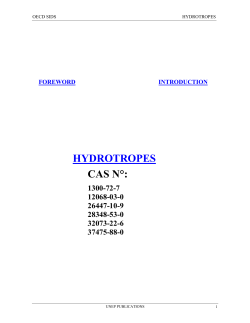 OECD SIDS: Hydrotropes