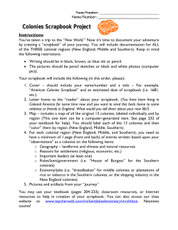 Colonies Scrapbook Project