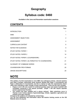 Geography Syllabus code