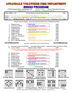 bingo program - Annandale Volunteer Fire Department