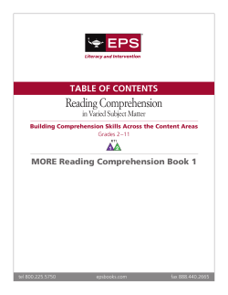 Table of Contents - EPS Literacy and Intervention