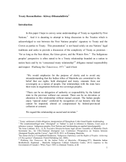 This paper provides an overview of a perspective on Treaties First