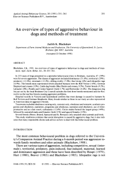 An overview of types of aggressive behaviour in dogs and methods