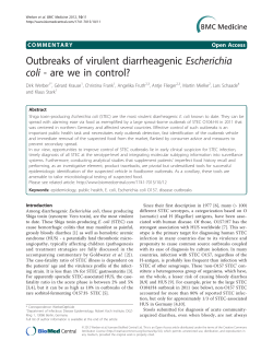 Outbreaks of virulent diarrheagenic Escherichia coli - are we in