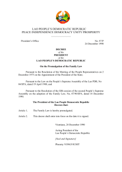 LAO PEOPLE`S DEMOCRATIC REPUBLIC