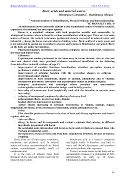 Boric acids and mineral waters