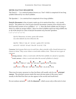 Dactylic Hexameter