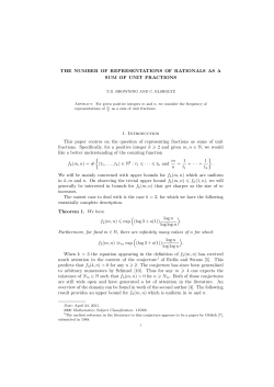 THE NUMBER OF REPRESENTATIONS OF RATIONALS AS A SUM