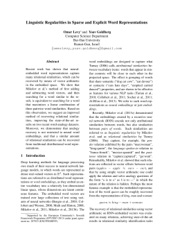 Linguistic Regularities in Sparse and Explicit Word Representations