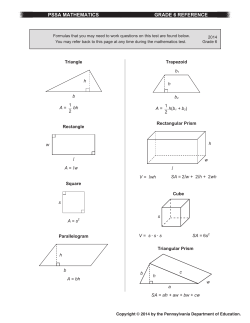 l l l PSSA MATHEMATICS GRADE 6 REFERENCE