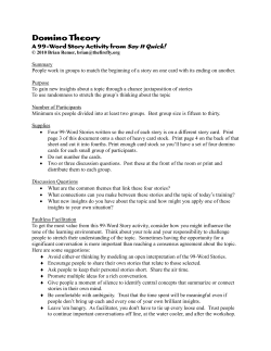 Domino Theory - 99-Word Stories, The Firefly Group