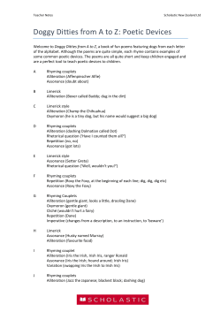 Doggy Ditties from A to Z: Poetic Devices