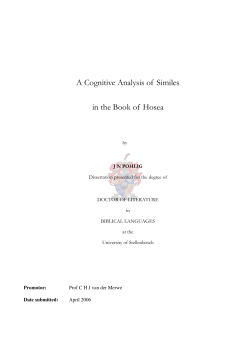 A cognitive analysis of similes in the book of Hosea /