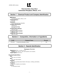 Material Safety Data Sheet Ammonium Phosphate