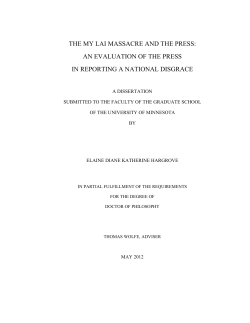 THE MY LAI MASSACRE AND THE PRESS: AN EVALUATION OF