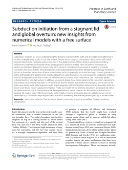 Subduction Initiation from a Stagnant Lid and Global - DUO