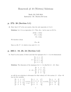 Homework # 10 (Written) Solutions