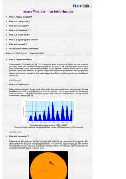 Space WeatherанаAn Introduction