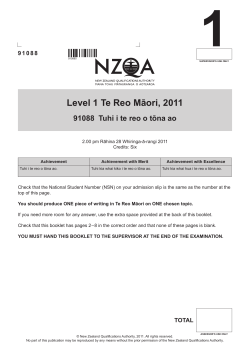 Level 1 Te Reo Maori (91088) 2011