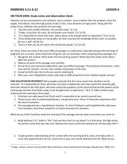 hebrews 5:11-6:12 lesson 6