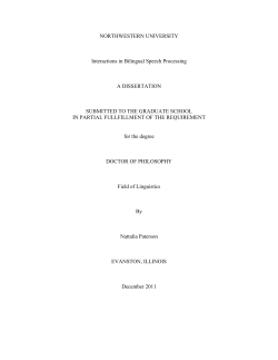 Interactions in Bilingual Speech Processing