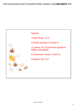 ratios and proportions lesson 10 proportional tables, equations, and