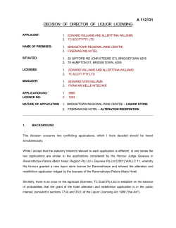 DECISION OF DIRECTOR OF LIQUOR LICENSING