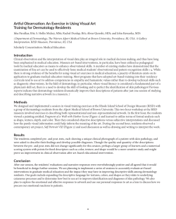 An Exercise in Using Visual Art Training for Dermatology Residents