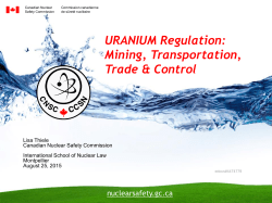 URANIUM Regulation - Canadian Nuclear Safety Commission