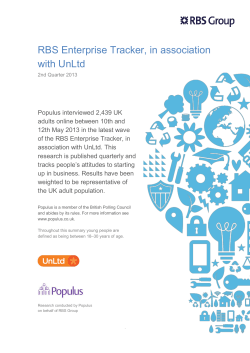 RBS Enterprise Tracker, in association with UnLtd