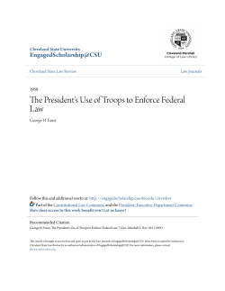 The President`s Use of Troops to Enforce Federal Law