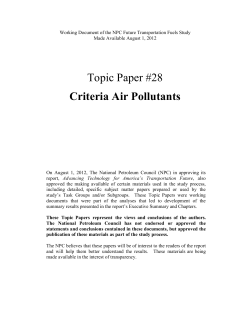 Criteria Air Pollutants - The National Petroleum Council
