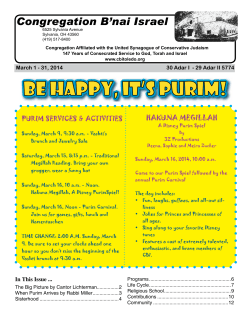 March 2014 bulletin - Congregation B`nai Israel