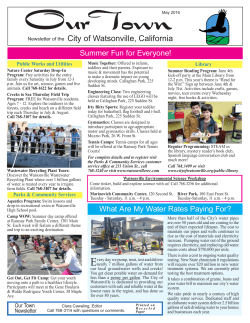 May 2016 Our Town Newsletter English